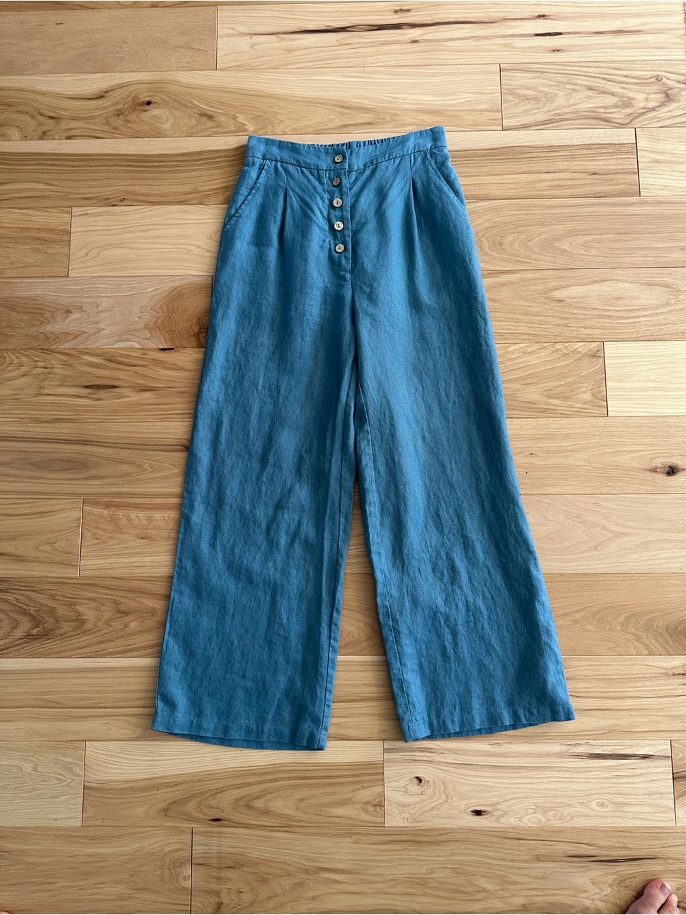 Lintico Grae Cove Trousers - Teal & Olive Linen Pants - Set of Two - Size Small - Picture 2 of 11